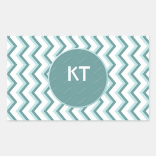 Pegatina Rectangular Modelo de zigzag de Chevron en verde menta