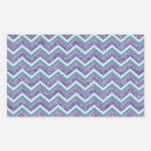 Pegatina Rectangular Modelo de zigzag de cristal Amethyst