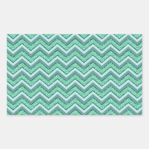 Pegatina Rectangular Modelo esmeralda tallado de Chevron