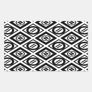 Pegatina Rectangular Modelo geométrico negro del signo de igualdad en