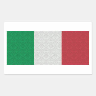 Pegatina Rectangular Modelo italiano del damasco de la bandera
