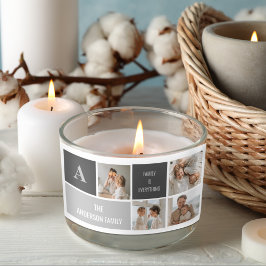 Pegatina Rectangular Moden 3Collage Photo & Grey Best Family Gift