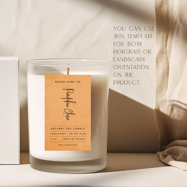 Pegatina Rectangular Modern Orange Tangerine Rustic Label (Subido por el creador)