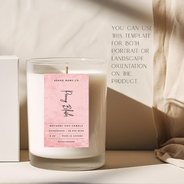 Pegatina Rectangular Modern Pink Rustic Label (Subido por el creador)