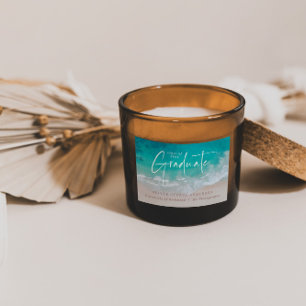 Pegatina Rectangular Moderna graduación de la escritura de playa oceáni