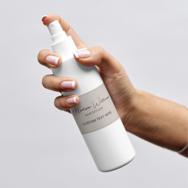 Pegatina Rectangular Moderno Beige De Estilo Cabello (Hair Stylist Modern Beige Rectangular Sticker)