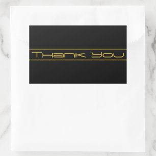 Pegatina Rectangular Moderno estilo Editable Gold Text & Line Stripes