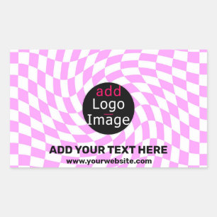 Pegatina Rectangular Moderno Personalizado profesional de marca Checker
