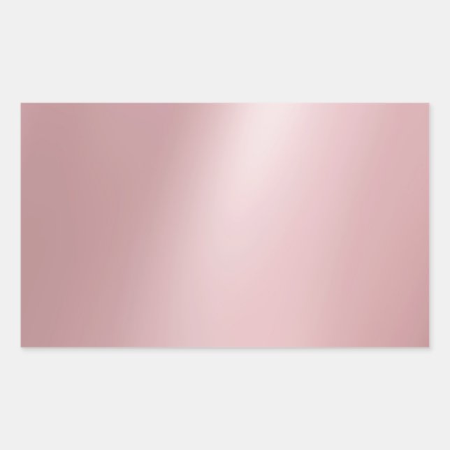 Pegatina Rectangular Moderno Plantilla Elegante de Oro Rosa en Blanco (Anverso)