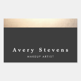 Pegatina Rectangular Moderno y elegante oro y rayas negras