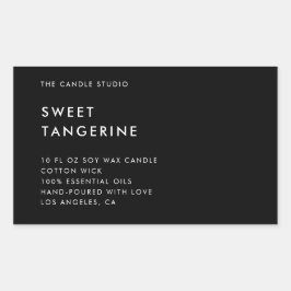 Pegatina Rectangular Moderno y Minimalista embalaje negro cosméticos de