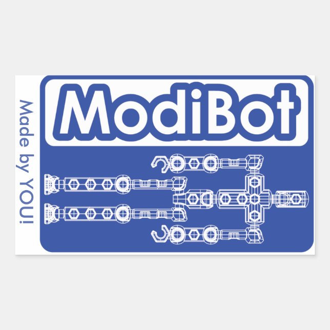 Pegatina Rectangular ModiBot 'Construye tu propio' Pegatinas de figuras (Anverso)