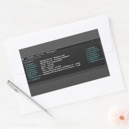 Pegatina Rectangular Modo oscuro del programador del equipo del codific