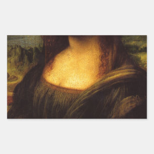 Pegatina Rectangular mona lisa mustache