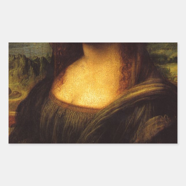 Pegatina Rectangular mona lisa mustache (Anverso)