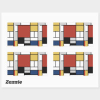 Mondrian Pintura de Plano Rojo Amarillo Azul Gris 
