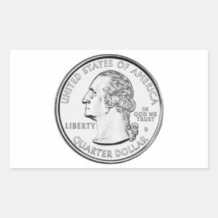 Pegatina Rectangular Moneda en el Trimestre de Estados Unidos