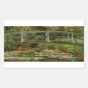 Pegatina Rectangular Monet French Bridge Giverney