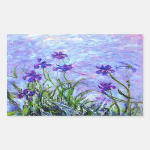 Pegatina Rectangular Monet Lilac Irises