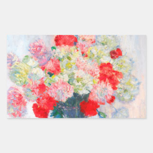 Pegatina Rectangular Monet Peonies