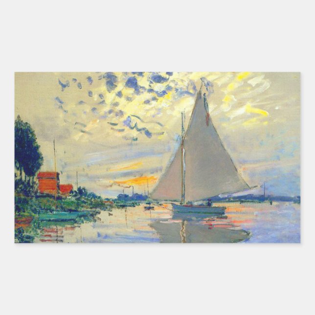 Pegatina Rectangular Monet Sailboat en Le Petit-Gennevilliers (Anverso)
