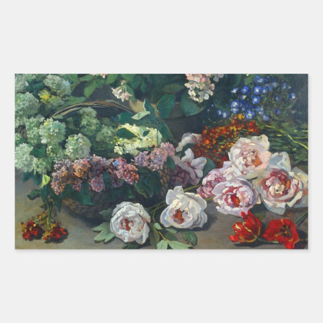 Pegatina Rectangular Monet Spring Flowers (Anverso)