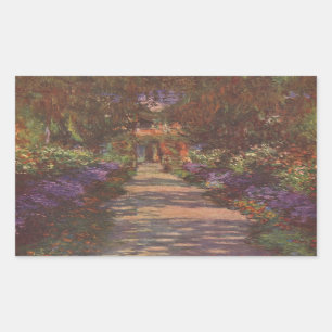 Pegatina Rectangular Monet: Trayectoria del jardín,