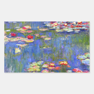 Pegatina Rectangular Monet Water Lilies