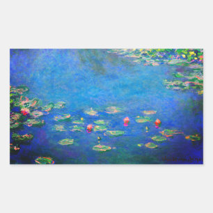 Pegatina Rectangular Monet Water Lilies 1906