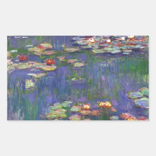 Pegatina Rectangular Monet Water Lilies Masterpiece Pintura