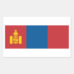 Pegatina Rectangular Mongolia/bandera mongol