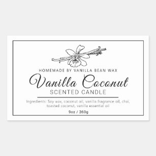 Pegatina Rectangular Mono de coco de vainilla casero