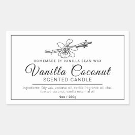 Pegatina Rectangular Mono de coco de vainilla casero