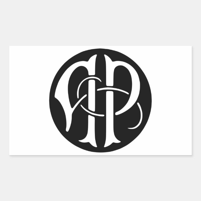 Pegatina Rectangular Monograma AP (Anverso)