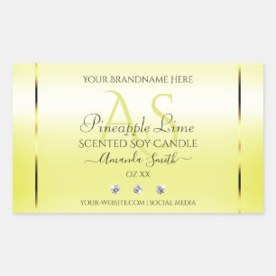 Pegatina Rectangular Monograma de las joyas de las etiquetas de los pro