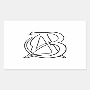 Pegatina Rectangular Monograma del AB