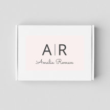 Monograma mínimo inicial y nombre Pastel rosa