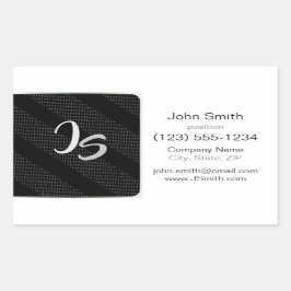 Pegatina Rectangular Monograma Patrón negro geométrico de moda