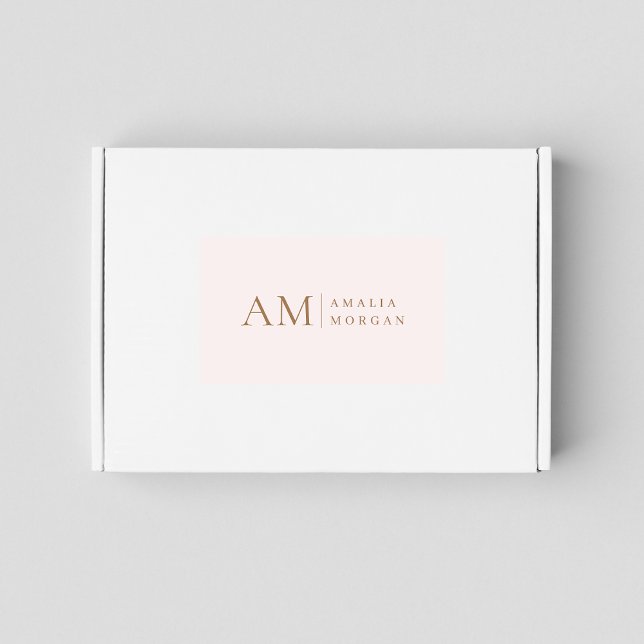 Pegatina Rectangular Monograma Personalizado Rosa Inicial Y Nombre (Subido por el creador)