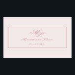 Pegatina Rectangular Monograma rosa simple elegante<br><div class="desc">La suite Rosa cuenta con una tipografía de escritura muy clásica, con un monograma de dos letras y borde doble en la invitación. Se trata de una suite sencilla y clásica, con piezas individuales en diferentes colores: rosa, rosa, rosa polvoriento, marfil, crema y rubor. La suite es elegante, atemporal, romántica...</div>