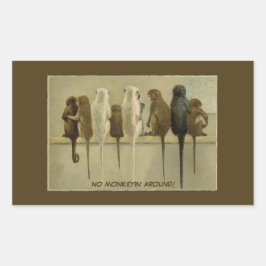 Pegatina Rectangular Monos Cumpleaños Comercial Del Grupo Personalizado