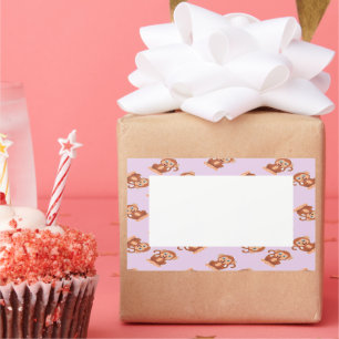 Pegatina Rectangular Monos morenos en morado