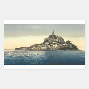 Pegatina Rectangular Mont St Michel II, Normandía, Francia