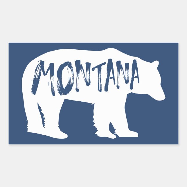 Pegatina Rectangular Montana Bear (Anverso)