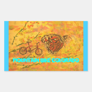 Pegatina Rectangular Montaña Bicicleta Colorado