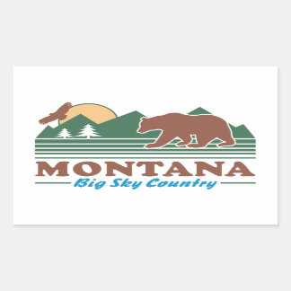 Pegatina Rectangular Montana Big Sky Country