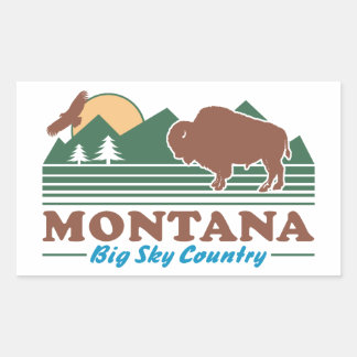 Pegatina Rectangular Montana Big Sky Country