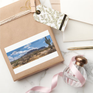 Pegatina Rectangular Montaña de la Superstición, Arizona