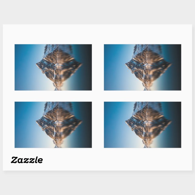 Pegatina Rectangular Montaña Lofoten de Noruega (Hoja)