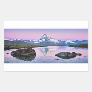 Pegatina Rectangular Montaña Matterhorn en Zermatt, Suiza
